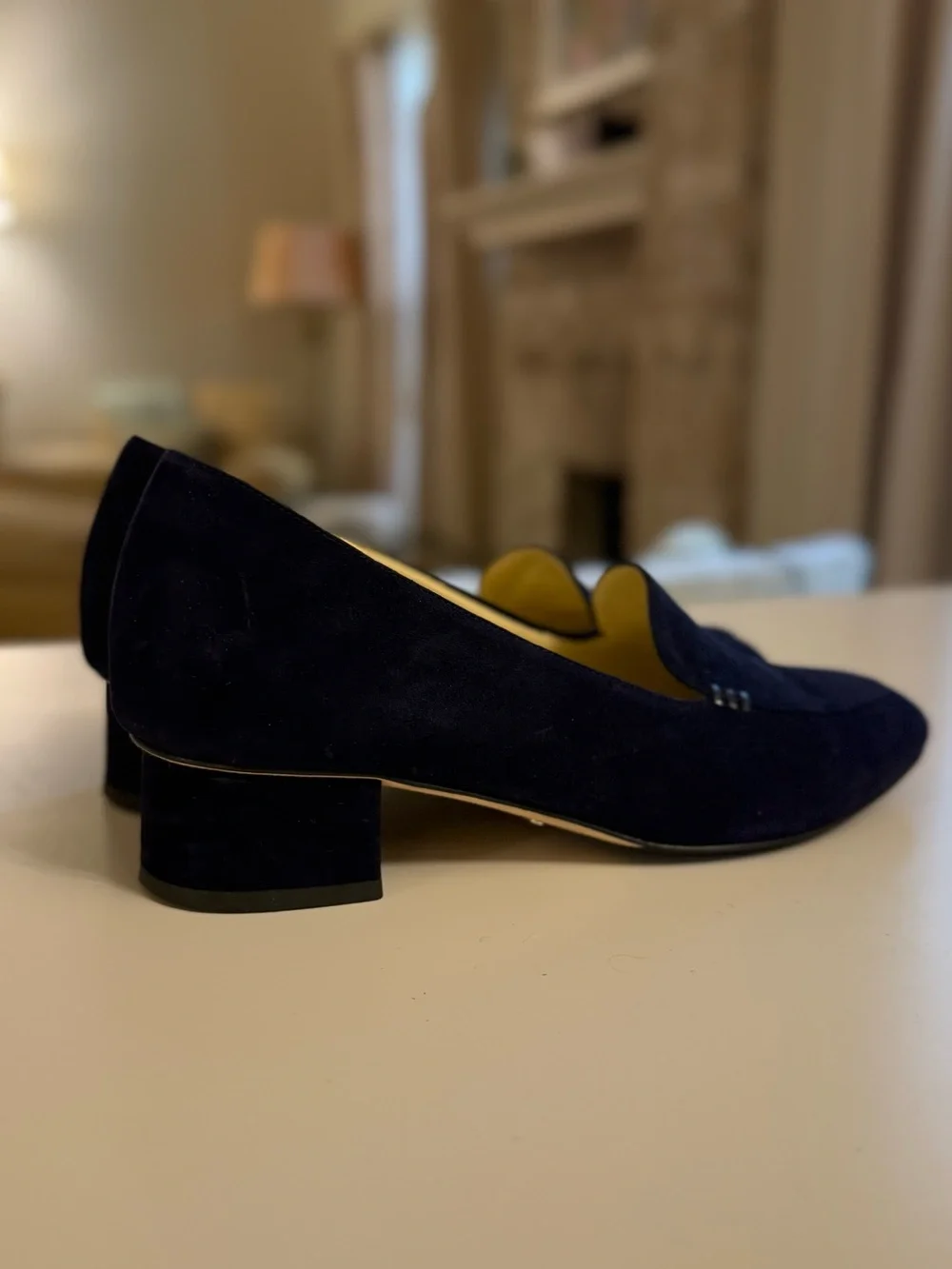 Sarah Flint Midnight Blue Suede Pointed Loafers